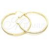 Argolla Grande 02.156.0460.50 Oro Laminado, con Blanca Micro Pave, Pulido, Tono Dorado