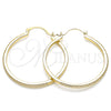 Argolla Mediana 02.156.0461.40 Oro Laminado, con Blanca Micro Pave, Pulido, Tono Dorado