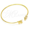 Aro Individual 07.156.0071 Oro Laminado, Diseño de Mariposa, con Blanca Micro Pave, Pulido, Tono Dorado (02 MM Thickness, One size fits all)