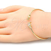 Aro Individual 07.156.0074 Oro Laminado, Diseño de Tortuga, con Blanca Micro Pave, Pulido, Tono Dorado (02 MM Thickness, One size fits all)