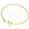 Aro Individual 07.156.0074 Oro Laminado, Diseño de Tortuga, con Blanca Micro Pave, Pulido, Tono Dorado (02 MM Thickness, One size fits all)