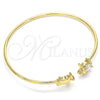 Aro Individual 07.156.0074 Oro Laminado, Diseño de Tortuga, con Blanca Micro Pave, Pulido, Tono Dorado (02 MM Thickness, One size fits all)