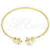 Aro Individual 07.156.0074 Oro Laminado, Diseño de Tortuga, con Blanca Micro Pave, Pulido, Tono Dorado (02 MM Thickness, One size fits all)