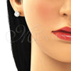 Arete Dormilona 02.63.2707.5 Oro Laminado, con Blanca Cristal, Pulido, Tono Dorado