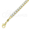 Pulsera Tennis 04.372.0001.08 Oro Laminado, con Zirconia Cubica Blanca, Pulido, Tono Dorado (Grosor 05 MM, 8 Pulgadas de Largo)