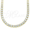 Gargantilla Elegante 04.372.0001.18 Oro Laminado, con Blanca Zirconia Cubica, Pulido, Tono Dorado (05 MM Thickness, 18 Inches Length)