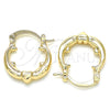 Argolla Pequeña 02.233.0029.20 Oro Laminado, Diseño de Corazón, Pulido, Tono Dorado