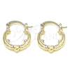 Argolla Pequeña 02.233.0029.20 Oro Laminado, Diseño de Corazón, Pulido, Tono Dorado