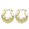 Argolla Pequeña 02.233.0031.20 Oro Laminado, Diseño de Corazón, Pulido, Tono Dorado
