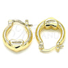 Argolla Pequeña 02.233.0040.15 Oro Laminado, Diseño de Corazón, Pulido, Tono Dorado