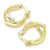 Argolla Pequeña 02.233.0040.15 Oro Laminado, Diseño de Corazón, Pulido, Tono Dorado