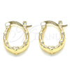 Argolla Pequeña 02.233.0044.12 Oro Laminado, Diseño de Corazón, Pulido, Tono Dorado