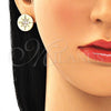 Arete Dormilona 02.210.0430 Oro Laminado, con Blanca Micro Pave, Pulido, Tono Dorado