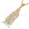 Dije Religioso 05.351.0136 Oro Laminado, Diseño de Guadalupe, Pulido, Tres Tonos