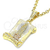 Dije Religioso 05.351.0139.1 Oro Laminado, Diseño de Guadalupe, Pulido, Tres Tonos