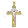 Dije Religioso 05.351.0159.1 Oro Laminado, Diseño de Crucifijo, Pulido, Tres Tonos