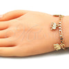 Pulsera de Dije 03.351.0106.07 Oro Laminado, Diseño de Elefante, Pulido, Tono Dorado (04 MM Thickness, 7 Inches Length)