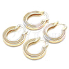 Argolla Pequeña 02.170.0318.1.20 Oro Laminado, Pulido, Tres Tonos
