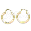 Argolla Mediana 5.138.013.1.30 Oro Laminado, Diamantado, Tres Tonos
