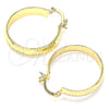 Argolla Pequeña 02.170.0350.1.25 Oro Laminado, Diamantado, Tono Dorado
