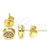 Arete Dormilona 02.156.0478.1 Oro Laminado, con Rubi Micro Pave, Pulido, Tono Dorado