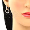 Argolla Huggie 02.284.0031.15 Oro Laminado, con Blanca Micro Pave, Pulido, Tono Dorado