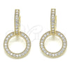 Argolla Huggie 02.284.0031.15 Oro Laminado, con Blanca Micro Pave, Pulido, Tono Dorado