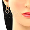 Argolla Huggie 02.284.0031.1.15 Oro Laminado, con Granate Micro Pave, Pulido, Tono Dorado