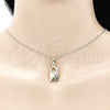 Collares con Dije 04.213.0211.20 Oro Laminado, Diseño de Candado, con Blanca Cristal, Pulido, Tono Dorado (02 MM Thickness, 20 Inches Length)