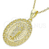 Dije Religioso 05.253.0105 Oro Laminado, Diseño de San Judas y Corazón, Pulido, Tono Dorado