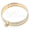Aro Semanario 07.253.0012.06 Oro Laminado, con Blanca Zirconia Cubica, Diamantado, Tres Tonos (02 MM Thickness, Size 6 (2.75 Diameter))