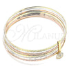 Aro Semanario 07.253.0012.06 Oro Laminado, con Blanca Zirconia Cubica, Diamantado, Tres Tonos (02 MM Thickness, Size 6 (2.75 Diameter))
