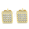 Arete Dormilona 02.344.0067 Oro Laminado, con Blanca Micro Pave, Pulido, Tono Dorado