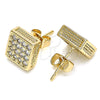 Arete Dormilona 02.344.0067 Oro Laminado, con Blanca Micro Pave, Pulido, Tono Dorado