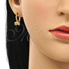 Argolla Huggie 02.213.0177.15 Oro Laminado, Diseño de Elefante, con Blanca and Rubi Micro Pave, Pulido, Tono Dorado
