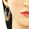 Argolla Grande 02.380.0009.50 Oro Laminado, Diseño de Pajaro y Corazón, con Blanca Cristal, Diamantado, Tres Tonos