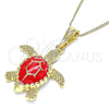 Collares con Dije 04.380.0001.2.20 Oro Laminado, Diseño de Tortuga, Pulido, Tono Dorado (20 Inches Length)