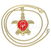 Collares con Dije 04.380.0001.2.20 Oro Laminado, Diseño de Tortuga, Pulido, Tono Dorado (20 Inches Length)