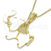 Gargantilla Basica 04.380.0002.20 Oro Laminado, Diseño de Elefante, Pulido, Tono Dorado (20 Inches Length)