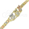 Pulsera Elegante 03.380.0007.07 Oro Laminado, Pulido, Tono Dorado (7 Inches Length)