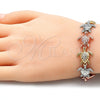 Pulsera Elegante 03.380.0017.07 Oro Laminado, Diseño de Tortuga, con Blanca Micro Pave, Pulido, Tres Tonos (15 MM Thickness, 7 Inches Length)