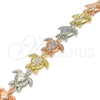 Pulsera Elegante 03.380.0017.07 Oro Laminado, Diseño de Tortuga, con Blanca Micro Pave, Pulido, Tres Tonos (15 MM Thickness, 7 Inches Length)