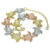 Pulsera Elegante 03.380.0017.07 Oro Laminado, Diseño de Tortuga, con Blanca Micro Pave, Pulido, Tres Tonos (15 MM Thickness, 7 Inches Length)
