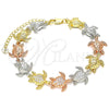 Pulsera Elegante 03.380.0017.07 Oro Laminado, Diseño de Tortuga, con Blanca Micro Pave, Pulido, Tres Tonos (15 MM Thickness, 7 Inches Length)