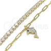 Pulsera de Dije 03.63.2182.08 Oro Laminado, Pulido, Tono Dorado (8 Inches Length)