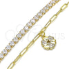 Pulsera de Dije 03.63.2183.08 Oro Laminado, Pulido, Tono Dorado (8 Inches Length)