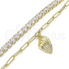 Pulsera de Dije 03.63.2184.08 Oro Laminado, Pulido, Tono Dorado (8 Inches Length)
