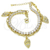 Pulsera de Dije 03.63.2184.08 Oro Laminado, Pulido, Tono Dorado (8 Inches Length)