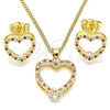 Juego de Arete y Dije de Adulto 10.94.0003.1 Oro Laminado, Pulido, Tono Dorado