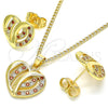 Juego de Arete y Dije de Adulto 10.94.0002.1 Oro Laminado, Pulido, Tono Dorado